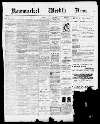 cover page of Newmarket Weekly News published on May 6, 1898