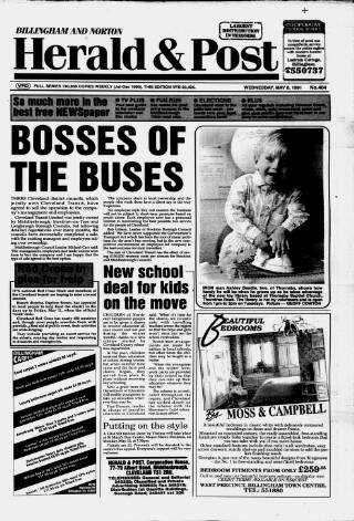 cover page of Billingham & Norton Advertiser published on May 8, 1991