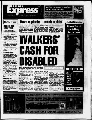 cover page of Belper Express published on May 8, 1997