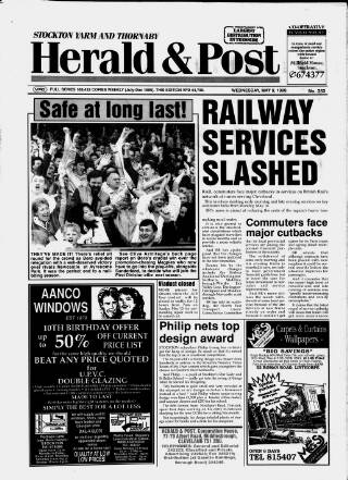 cover page of Stockton & Billingham Herald & Post published on May 9, 1990