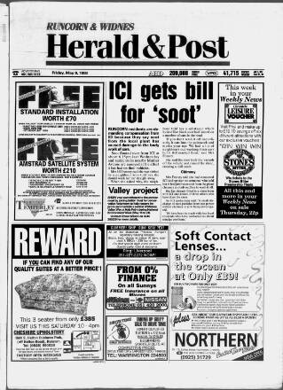 cover page of Runcorn & Widnes Herald & Post published on May 8, 1992