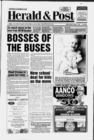 cover page of Middlesbrough Herald & Post published on May 8, 1991