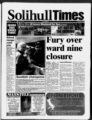 cover page of Solihull Times published on May 9, 1997
