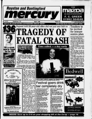 cover page of Royston and Buntingford Mercury published on May 8, 1998