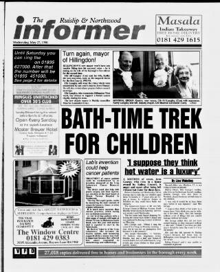 cover page of Ruislip & Northwood Informer published on May 27, 1998