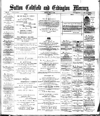 cover page of Sutton Coldfield and Erdington Mercury published on May 8, 1891