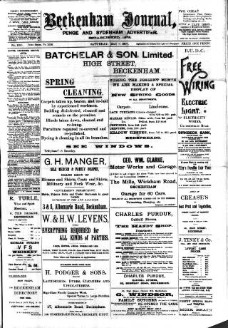 cover page of Beckenham Journal published on May 9, 1908