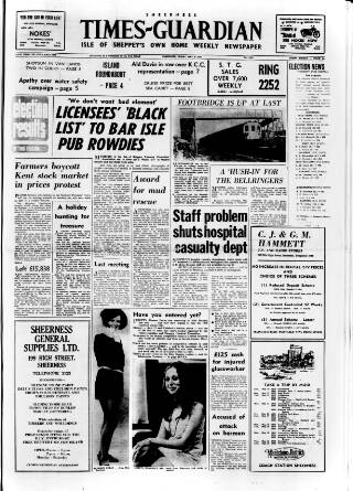 cover page of Sheerness Times Guardian published on May 8, 1970