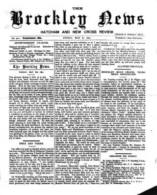 cover page of Brockley News, New Cross and Hatcham Review published on May 8, 1891