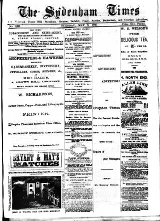 cover page of Sydenham Times published on May 8, 1883