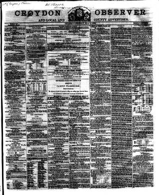 cover page of Croydon Observer published on May 8, 1863