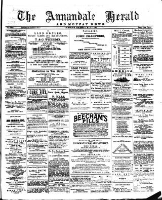 cover page of Annandale Herald and Moffat News published on May 8, 1890