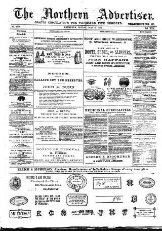 cover page of Northern Advertiser (Aberdeen) published on May 8, 1885