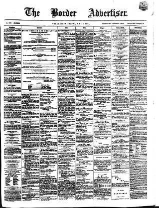 cover page of Border Advertiser published on May 8, 1868