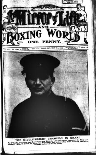 cover page of Boxing World and Mirror of Life published on May 8, 1915