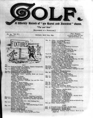 cover page of Golf published on May 8, 1891