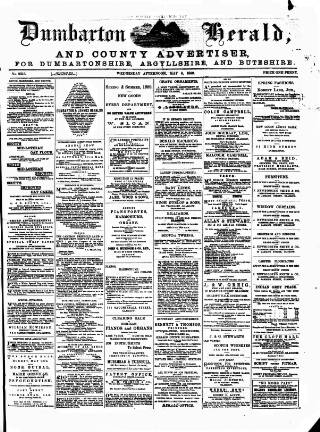 cover page of Dumbarton Herald and County Advertiser published on May 8, 1889