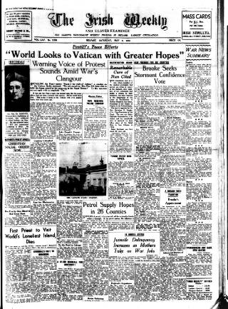 cover page of Irish Weekly and Ulster Examiner published on May 8, 1943