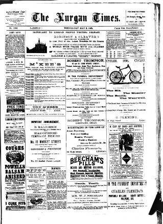 cover page of Lurgan Times published on May 8, 1895