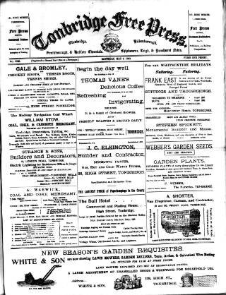 cover page of Tonbridge Free Press published on May 9, 1903
