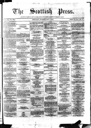 cover page of Scottish Press published on May 8, 1855