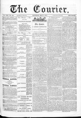 cover page of Courier and West-End Advertiser published on May 8, 1875