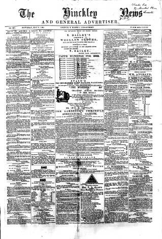 cover page of Hinckley News published on May 8, 1869