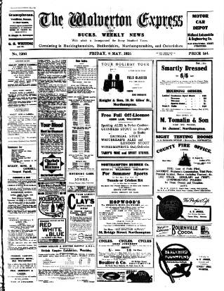cover page of Wolverton Express published on May 8, 1925