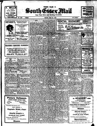 cover page of West Ham and South Essex Mail published on May 9, 1919