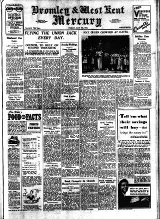 cover page of Bromley & West Kent Mercury published on May 8, 1942