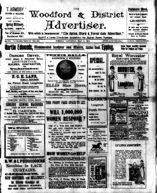 cover page of Woodford and District Advertiser published on May 8, 1915