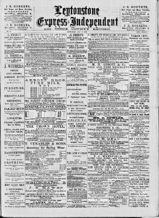 cover page of Leytonstone Express and Independent published on May 9, 1891