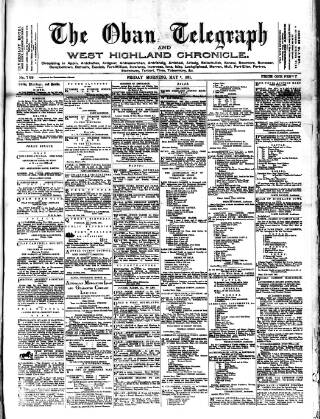 cover page of Oban Telegraph and West Highland Chronicle published on May 8, 1891