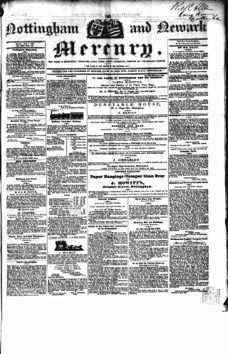 cover page of Nottingham and Newark Mercury published on May 8, 1840