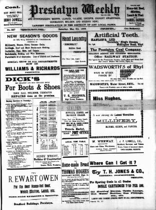 cover page of Prestatyn Weekly published on May 8, 1909