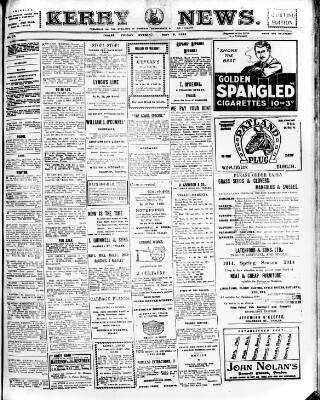 cover page of Kerry News published on May 8, 1914