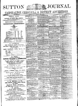 cover page of Sutton Journal published on May 8, 1879