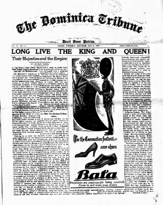 cover page of Dominica Tribune published on May 8, 1937