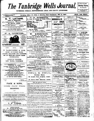 cover page of Tunbridge Wells Journal published on May 8, 1902