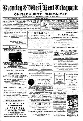 cover page of Bromley and West Kent Telegraph published on May 9, 1903