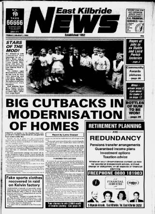 cover page of East Kilbride News published on May 8, 1992