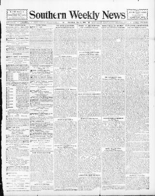 cover page of Southern Weekly News published on May 26, 1900
