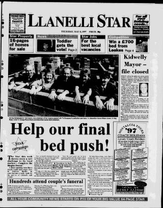 cover page of Llanelli Star published on May 8, 1997