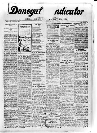 cover page of Donegal Vindicator published on May 8, 1914