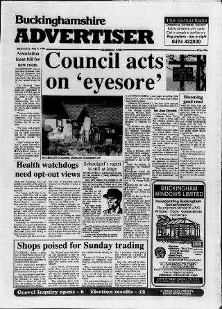cover page of Buckinghamshire Advertiser published on May 8, 1991