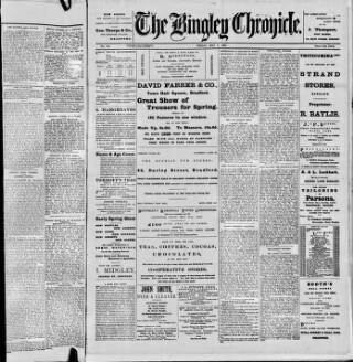 cover page of Bingley Chronicle published on May 8, 1896