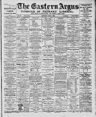 cover page of Eastern Argus and Borough of Hackney Times published on May 8, 1880
