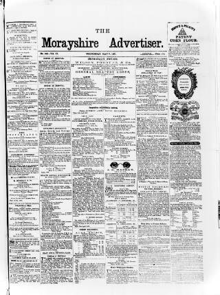 cover page of Morayshire Advertiser published on May 8, 1861