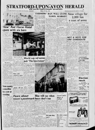 cover page of Stratford-upon-Avon Herald published on May 8, 1970