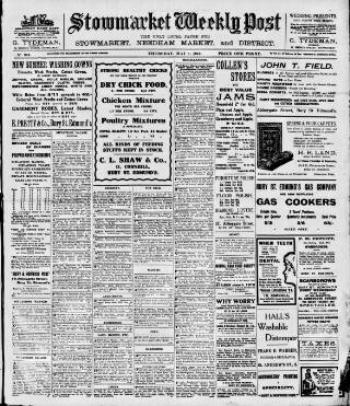 cover page of Stowmarket Weekly Post published on May 8, 1913